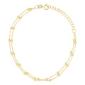 Pulsera de cadena de bolas doble en oro amarillo 375/1000