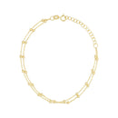 Bracelet Double Chaîne Boules En Or Jaune 375/1000