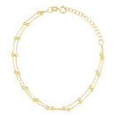 Double Chain Bead Bracelet in 375/1000 Yellow Gold - 375/1000 Yellow Gold
