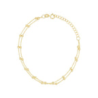 Bracelet Double Chaîne Boules En Or Jaune 375/1000 - Or Jaune 375/1000
