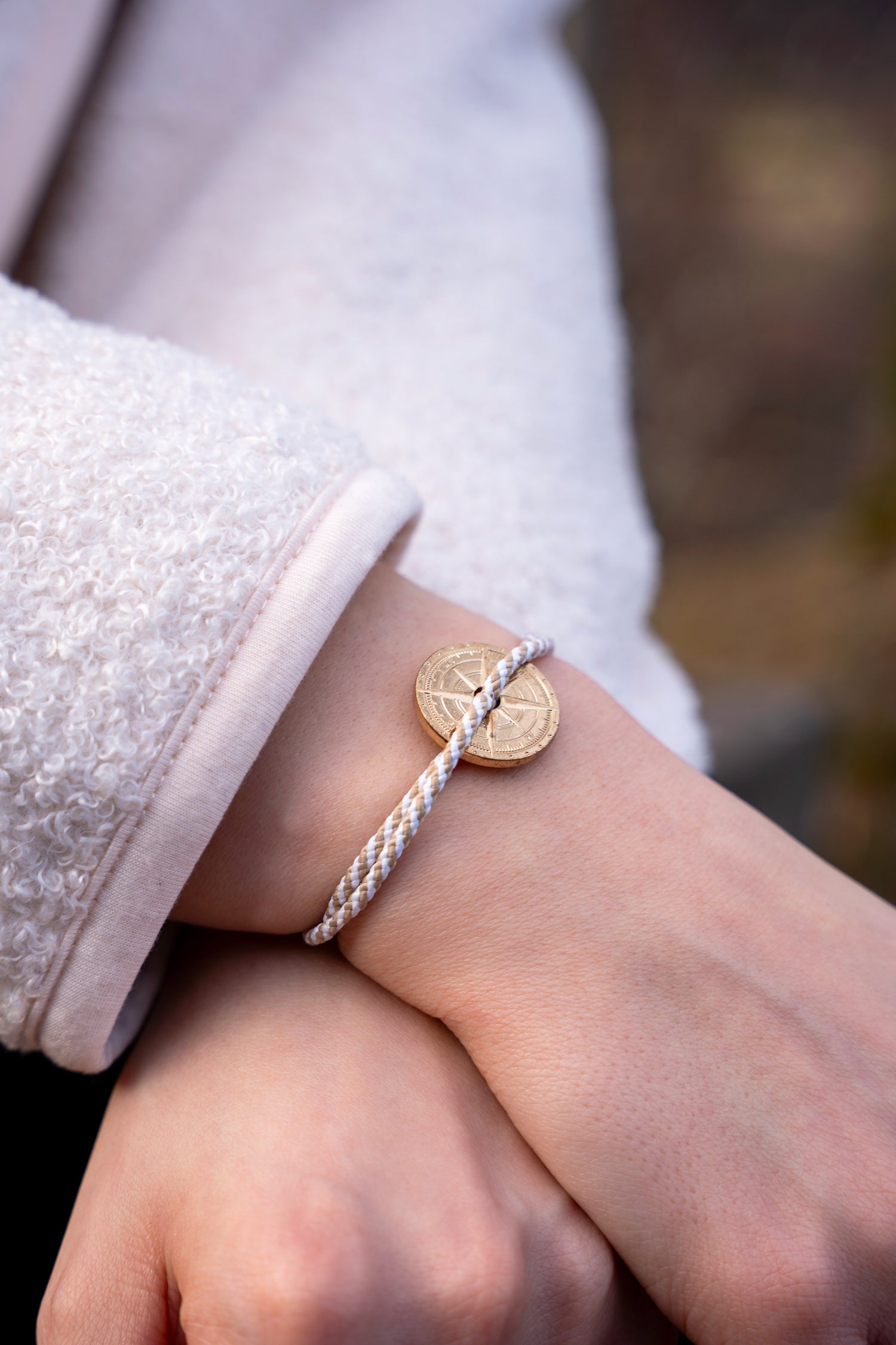 Grenelle Bracelet - Beige and Blue Striped