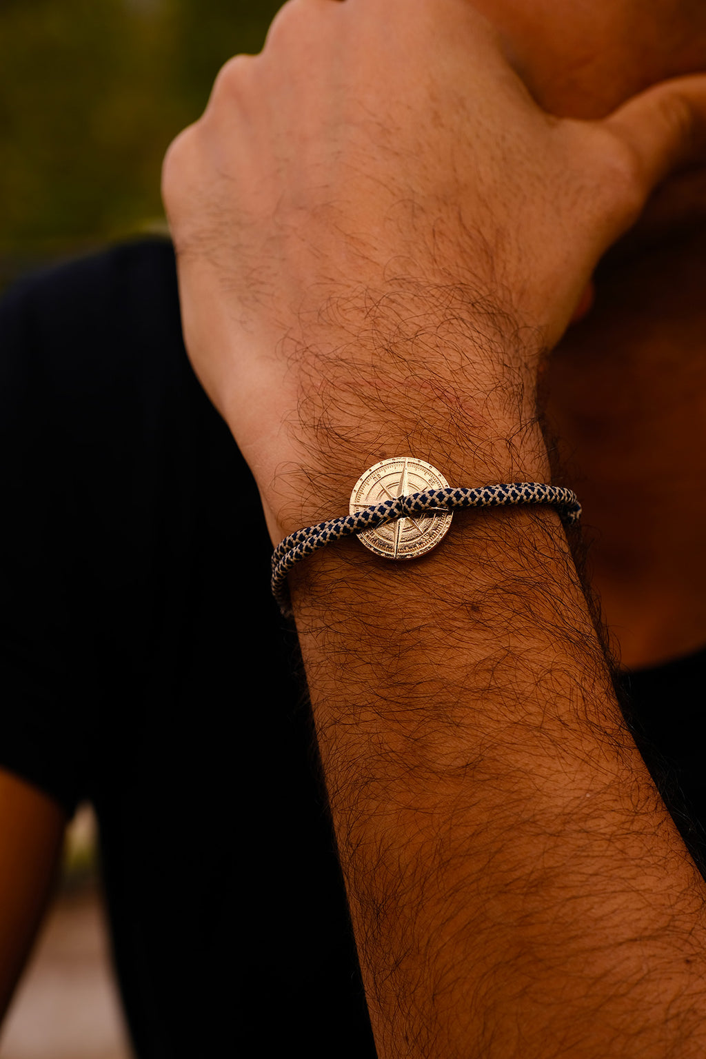 Grenelle Bracelet - Beige and Blue Striped