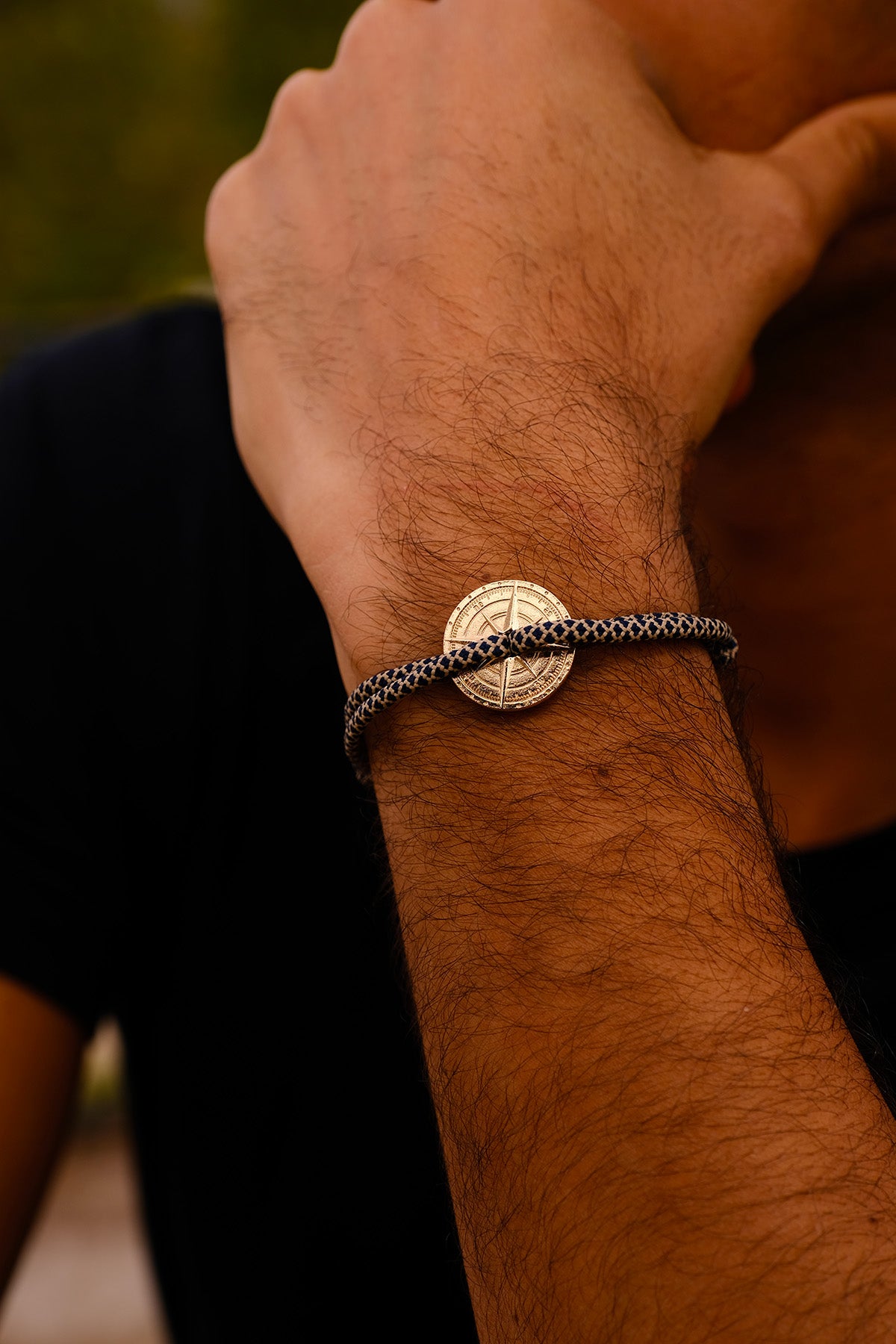 Grenelle Bracelet - Beige and Blue Striped