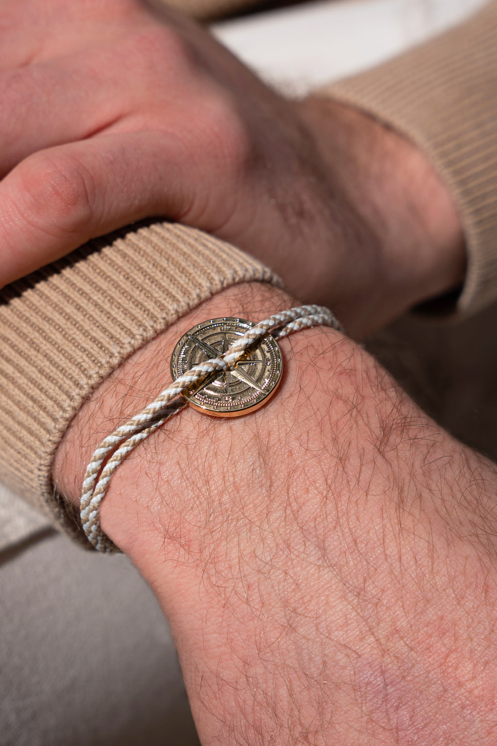 Alma Bracelet - Beige and White Striped