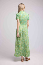 Robe Longue Manches Courtes - Vert