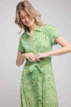 Robe Longue Manches Courtes - Vert