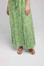 Robe Longue Manches Courtes - Vert