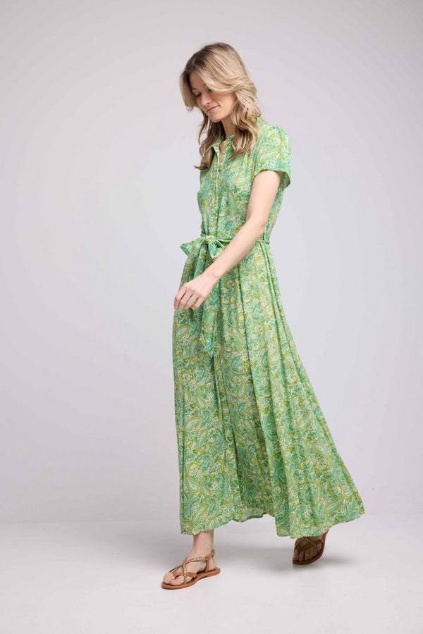 Robe Longue Manches Courtes - Vert