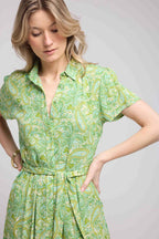 Robe Courte Manches Courtes - Vert