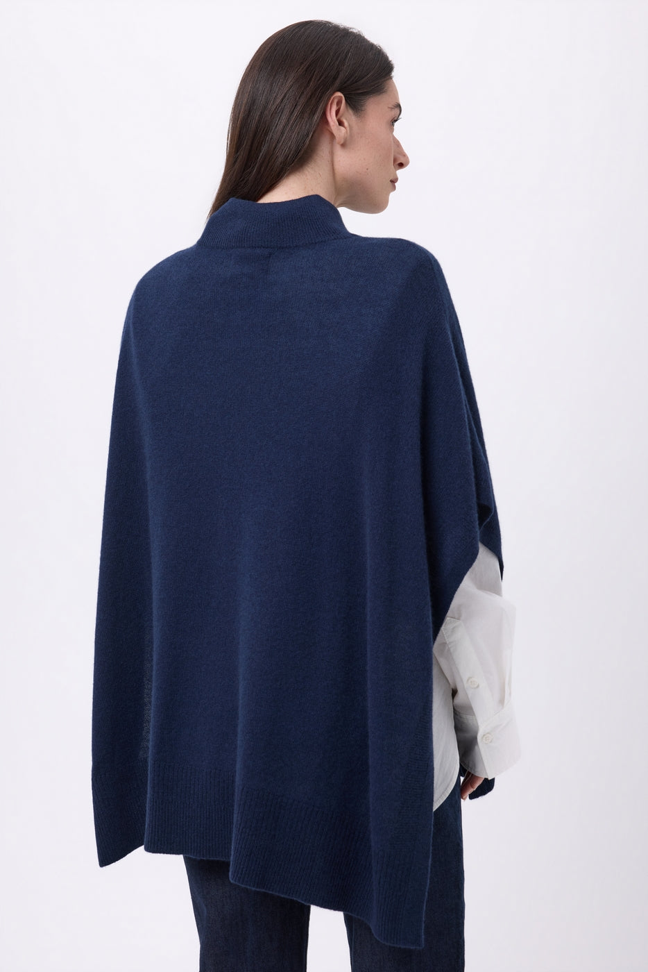Poncho À Boutons Reba - Bleu Marine - Femme