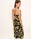 Rebecca Square Collar Midi Dress Black