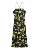 Rebecca Square Collar Midi Dress Black