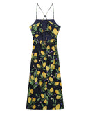 Rebecca Square Collar Midi Dress Black