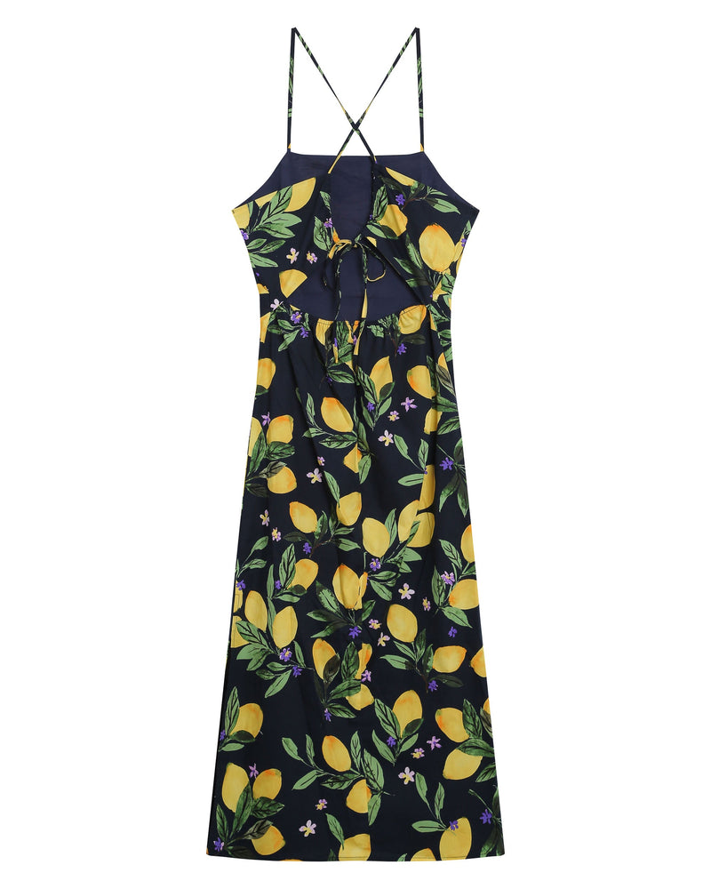 Rebecca Square Collar Midi Dress Black