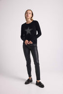 Pull Col Rond Rebecca - Noir Argente