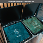 Poubelle De Tri Inox Major - 60L - 2Bacs - Argent