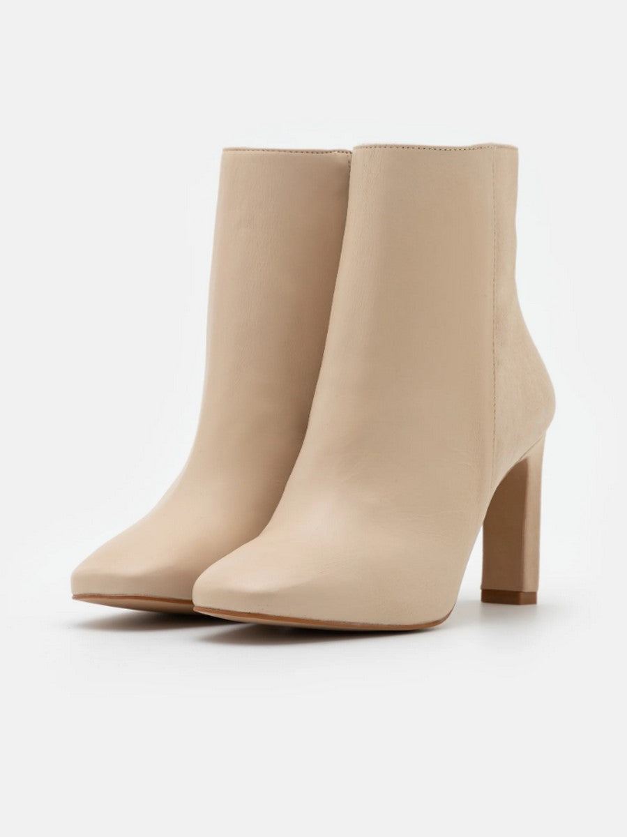 Botines De Cuero Reena Beige