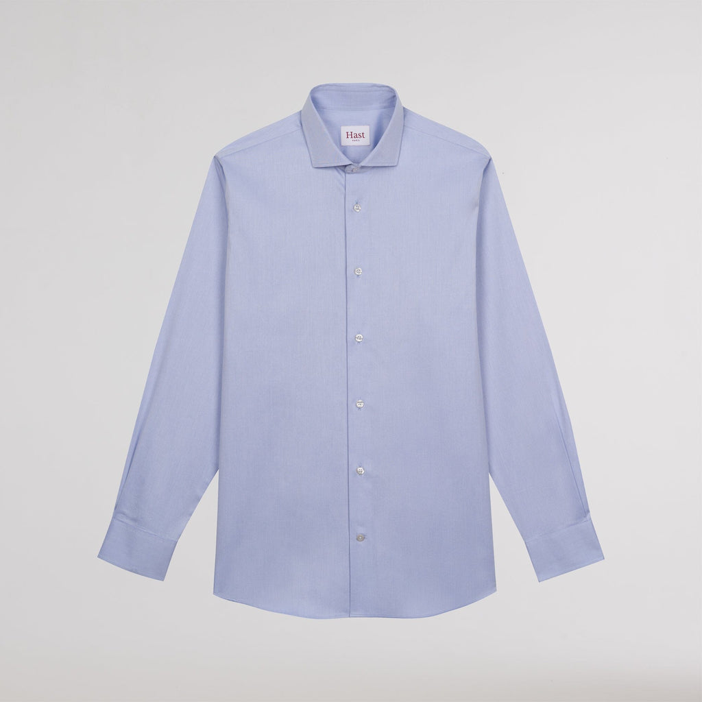 Chemise Cintrée En Twill Double Retors Bleue