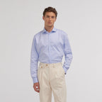 Chemise En Twill Double Retors Bleue
