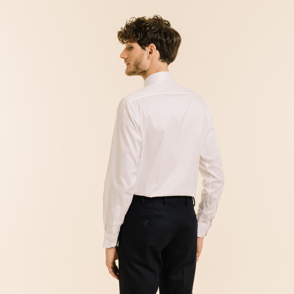 Chemise En Twill Double Retors Blanche