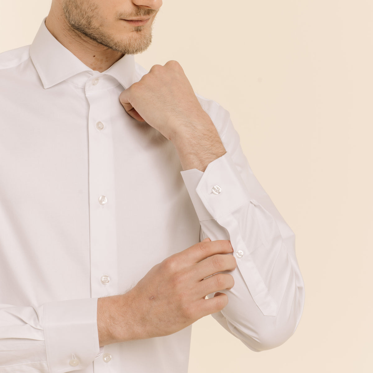 Chemise En Twill Double Retors Blanche