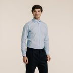 Chemise En Popeline Double Retors Bleue