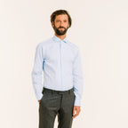 Chemise En Oxford Double Retors Bleu Ciel