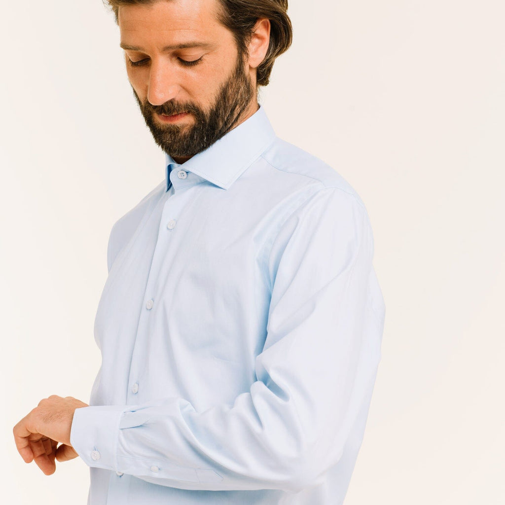 Chemise En Oxford Double Retors Bleu Ciel