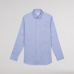 Chemise En Oxford Double Retors Pied De Puce Bleue