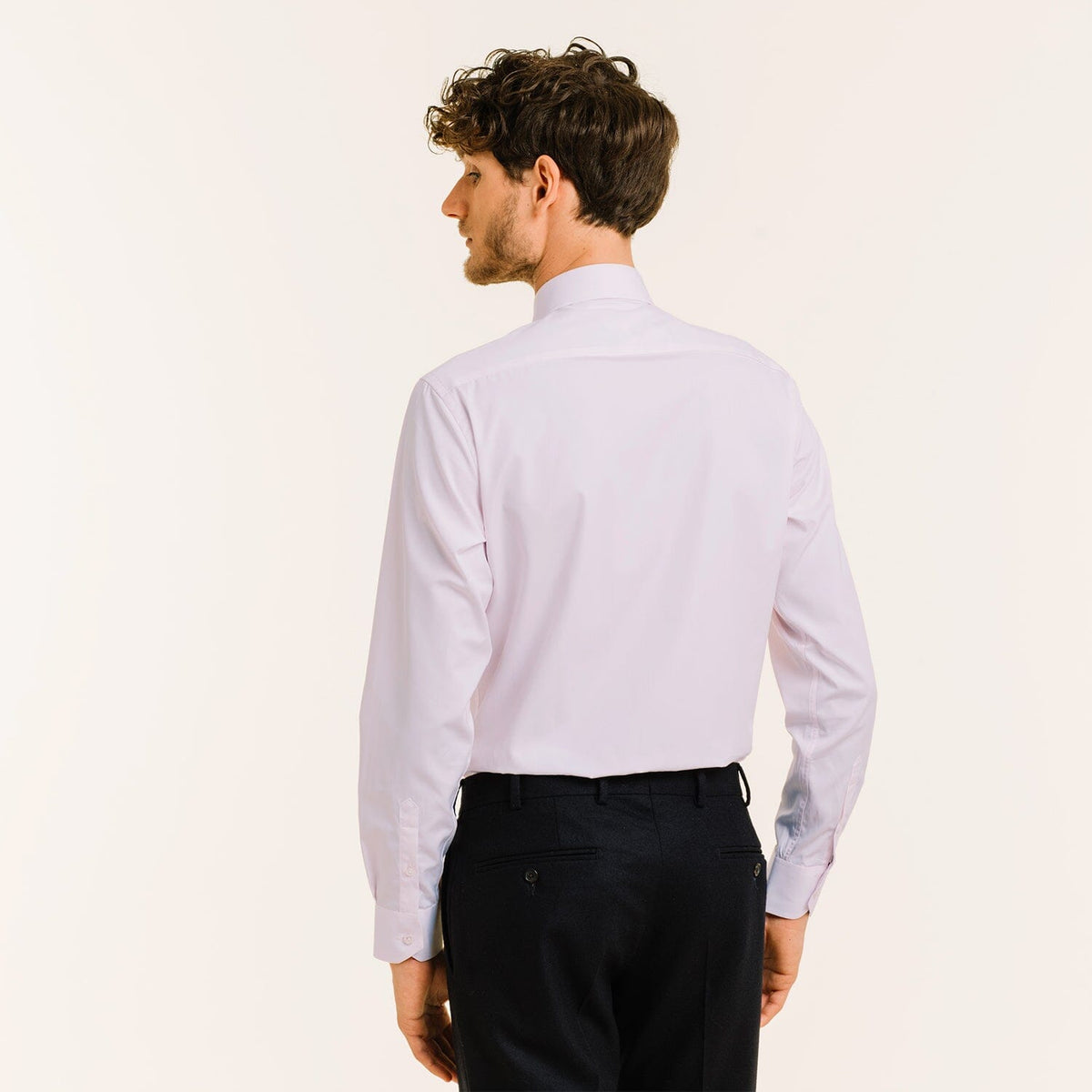 Chemise En Popeline Double Retors Rose Pâle