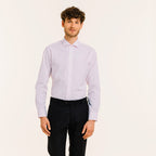 Chemise En Popeline Double Retors Rose Pâle
