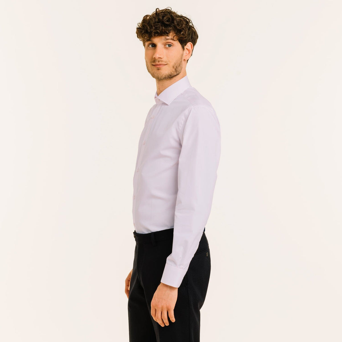 Chemise En Popeline Double Retors Rose Pâle