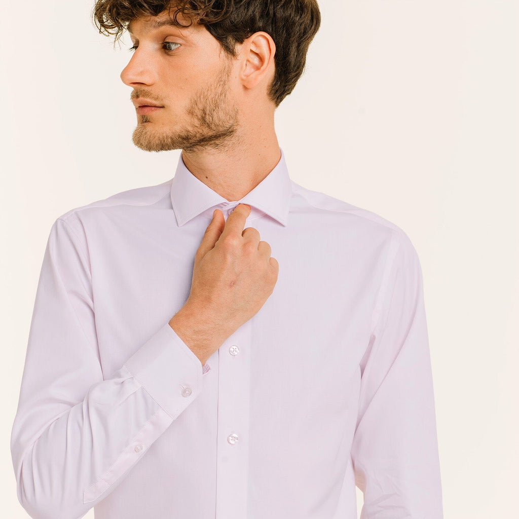 Chemise En Popeline Double Retors Rose Pâle