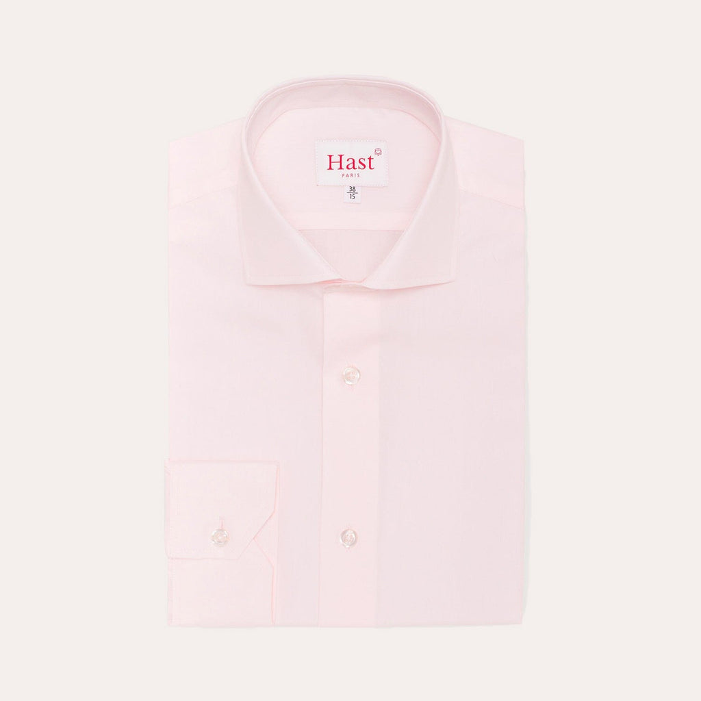 Chemise En Popeline Double Retors Rose Pâle
