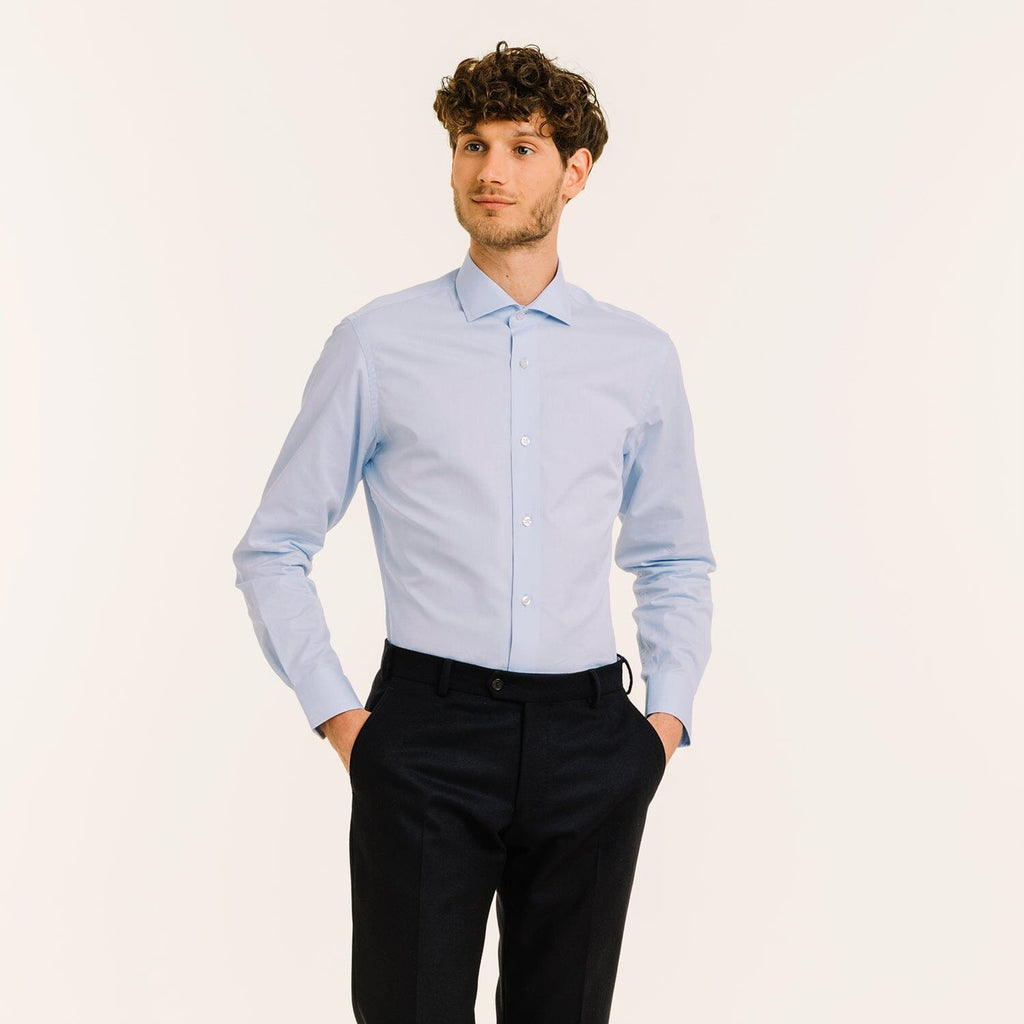 Chemise En Fil-À-Fil Double Retors Bleu Ciel