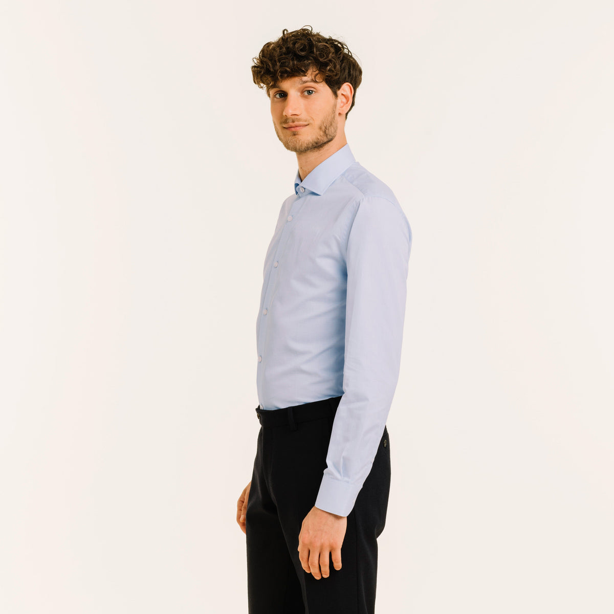 Chemise En Fil-À-Fil Double Retors Bleu Ciel