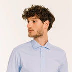 Chemise En Fil-À-Fil Double Retors Bleu Ciel