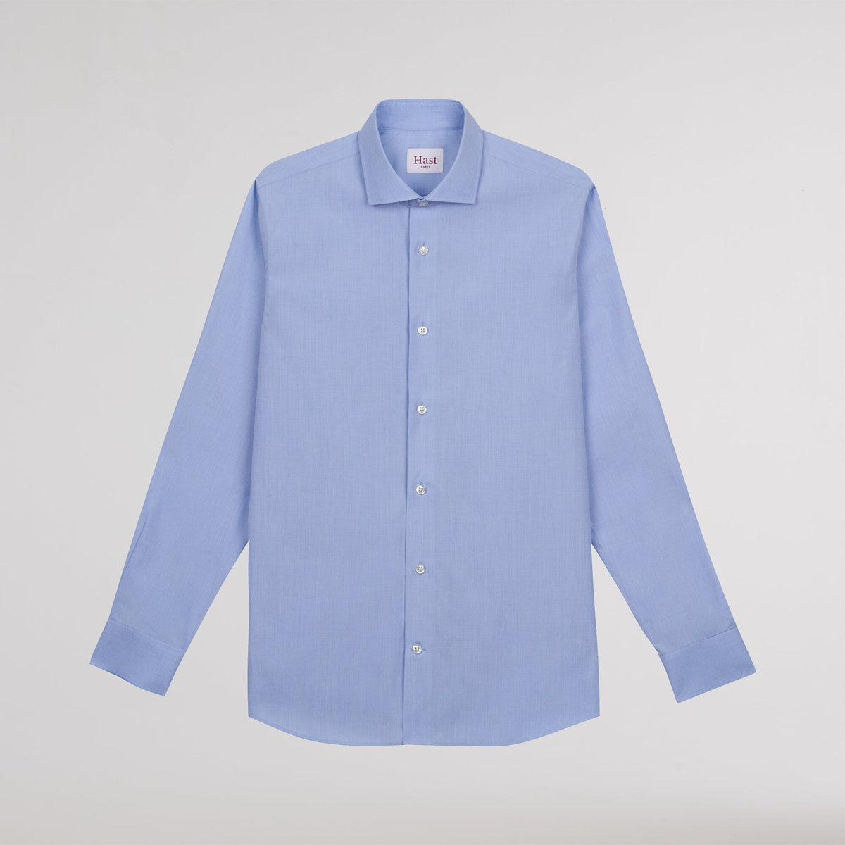 Chemise Cintrée En Fil-À-Fil Double Retors Bleue