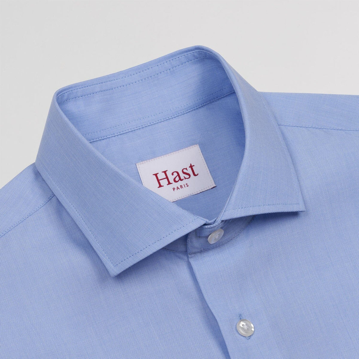Chemise Cintrée En Fil-À-Fil Double Retors Bleue