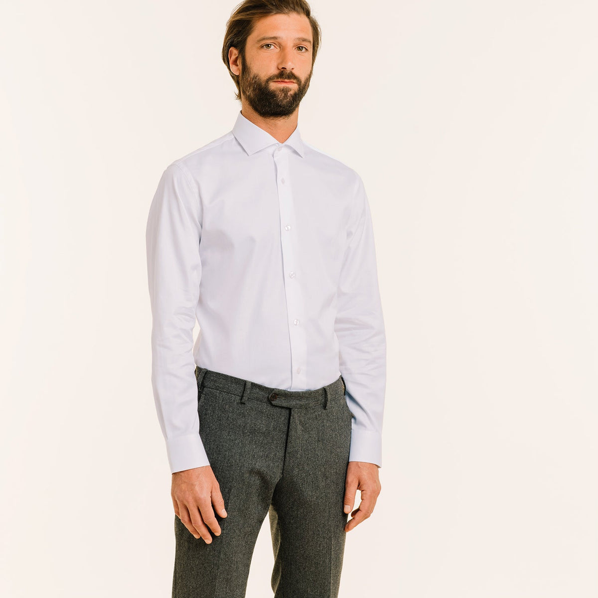 Chemise En Chevron Double Retors Blanche