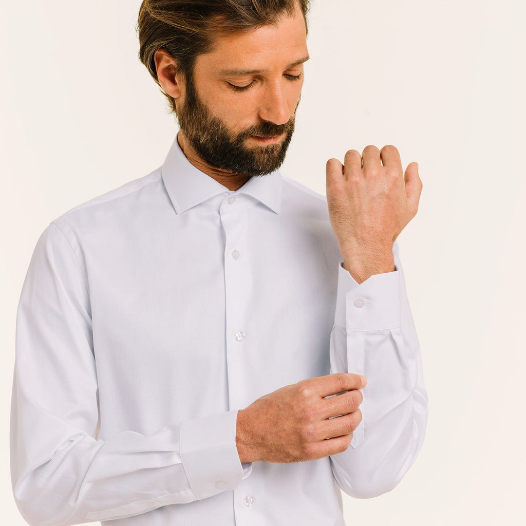 Chemise En Chevron Double Retors Blanche