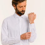 Chemise En Chevron Double Retors Blanche