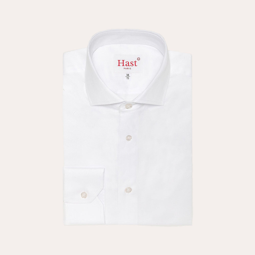 Chemise En Chevron Double Retors Blanche