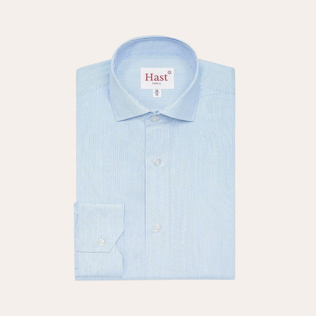 Chemise En Twill À Rayures Bleues