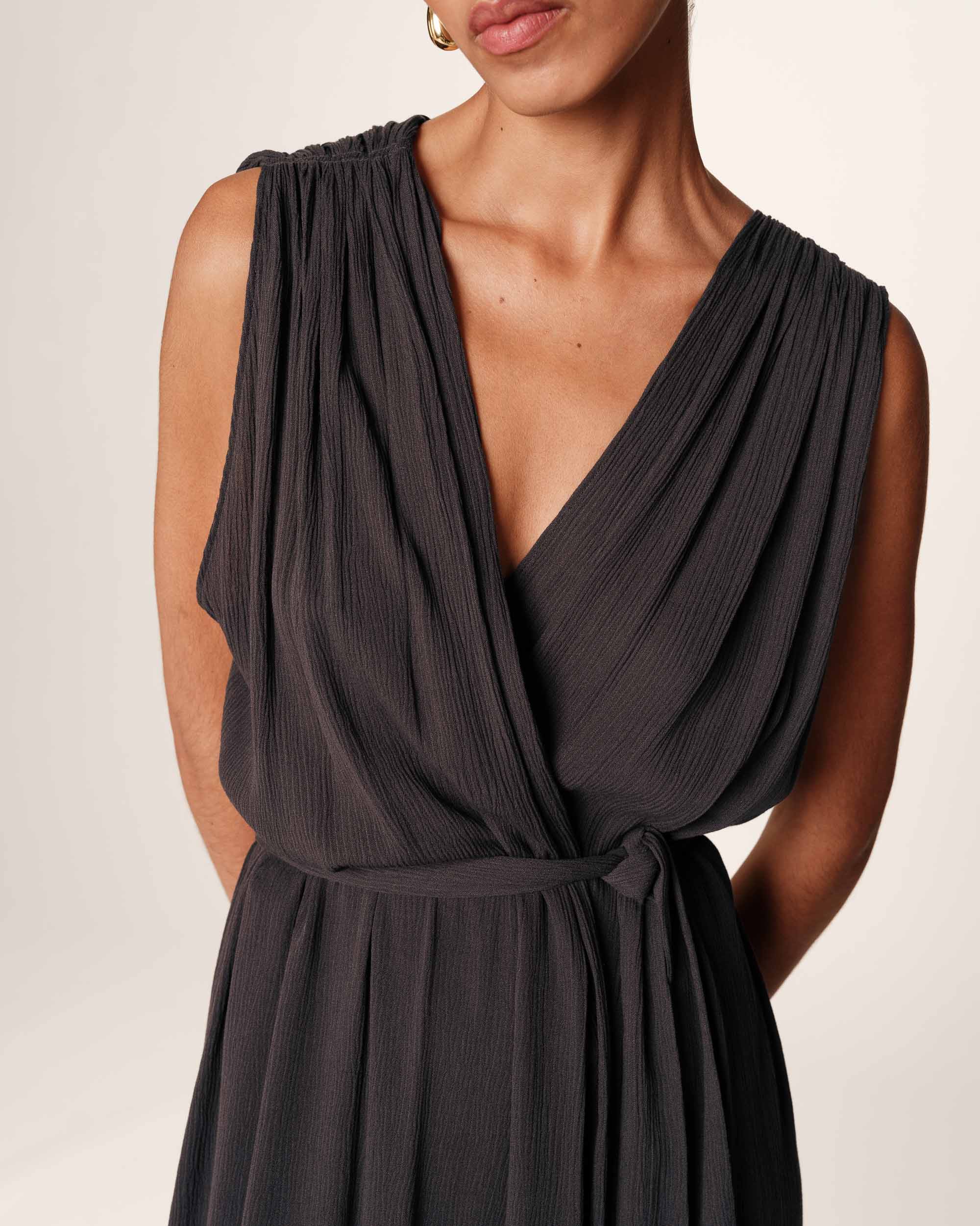 Vestido Largo Regis - Antracita