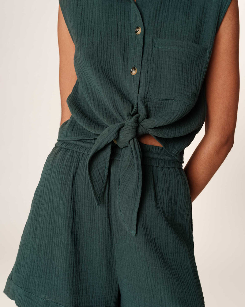 Camisa Anudada Esmeralda Regaliz