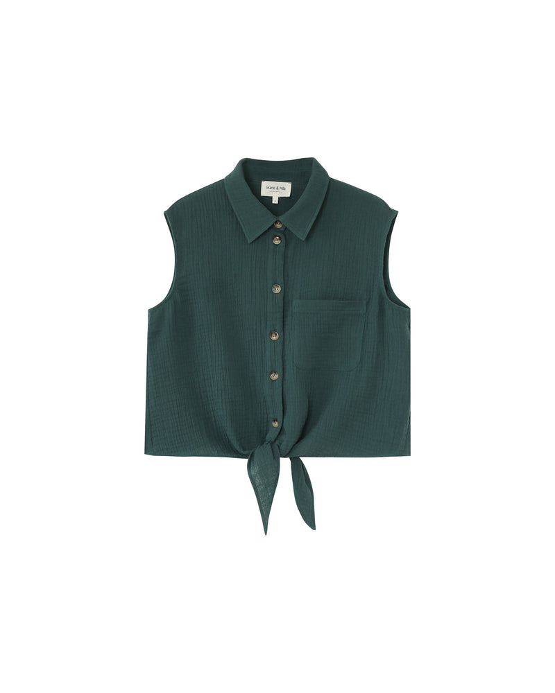 Camisa Anudada Esmeralda Regaliz