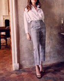 Pantalón capri recto Basic Liv - Cuadros brillantes - Mujer