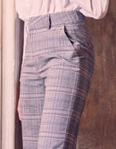 Reiko - Basic Liv Straight Cropped Pants - Sparkle Checks - Woman