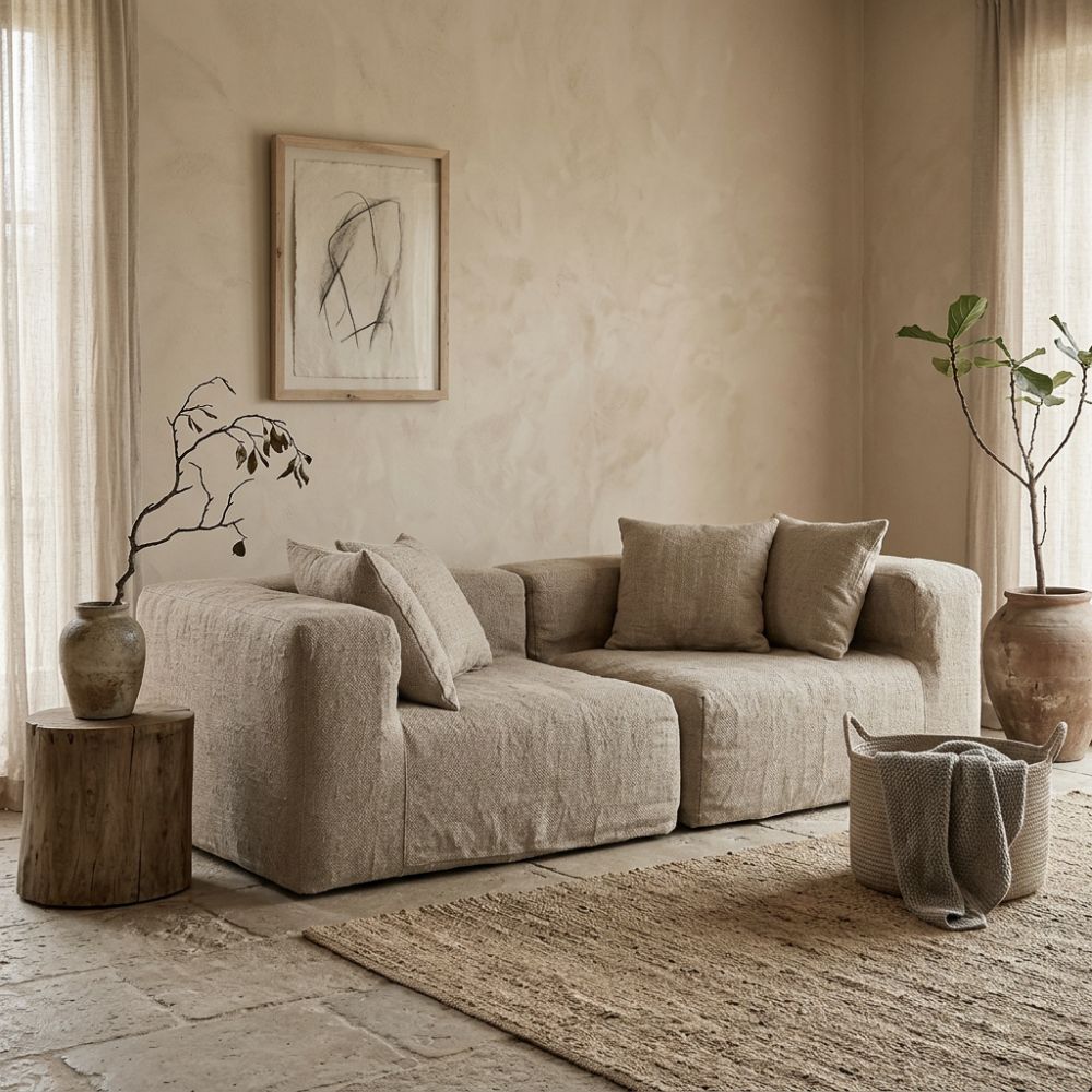 Linen Sofa - Beige